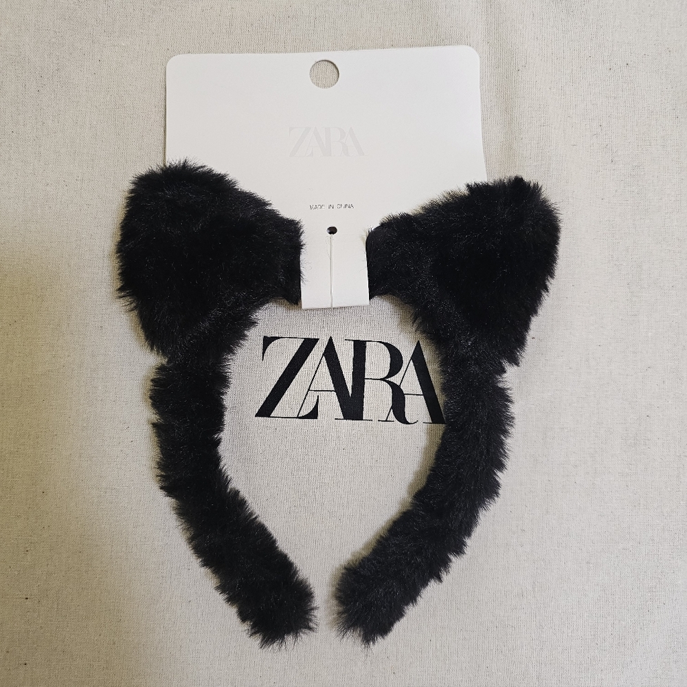Zara Faux Fur Cat Mini Backpack + Faux Fur Ear Headband - Picture 4 of 7